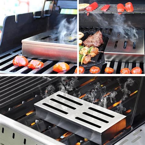 stainless steel gas grill smoker box|how to use a smoker box on gas grill.